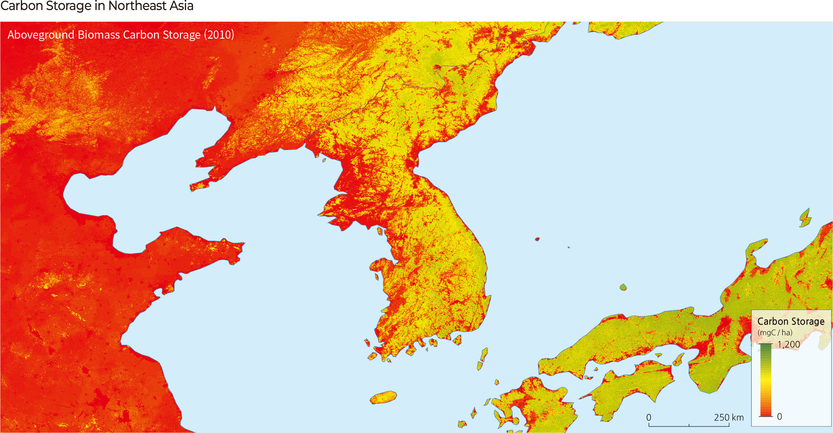 Carbon Storage in Northeast Asia (Aboveground Biomass Carbon Storage)