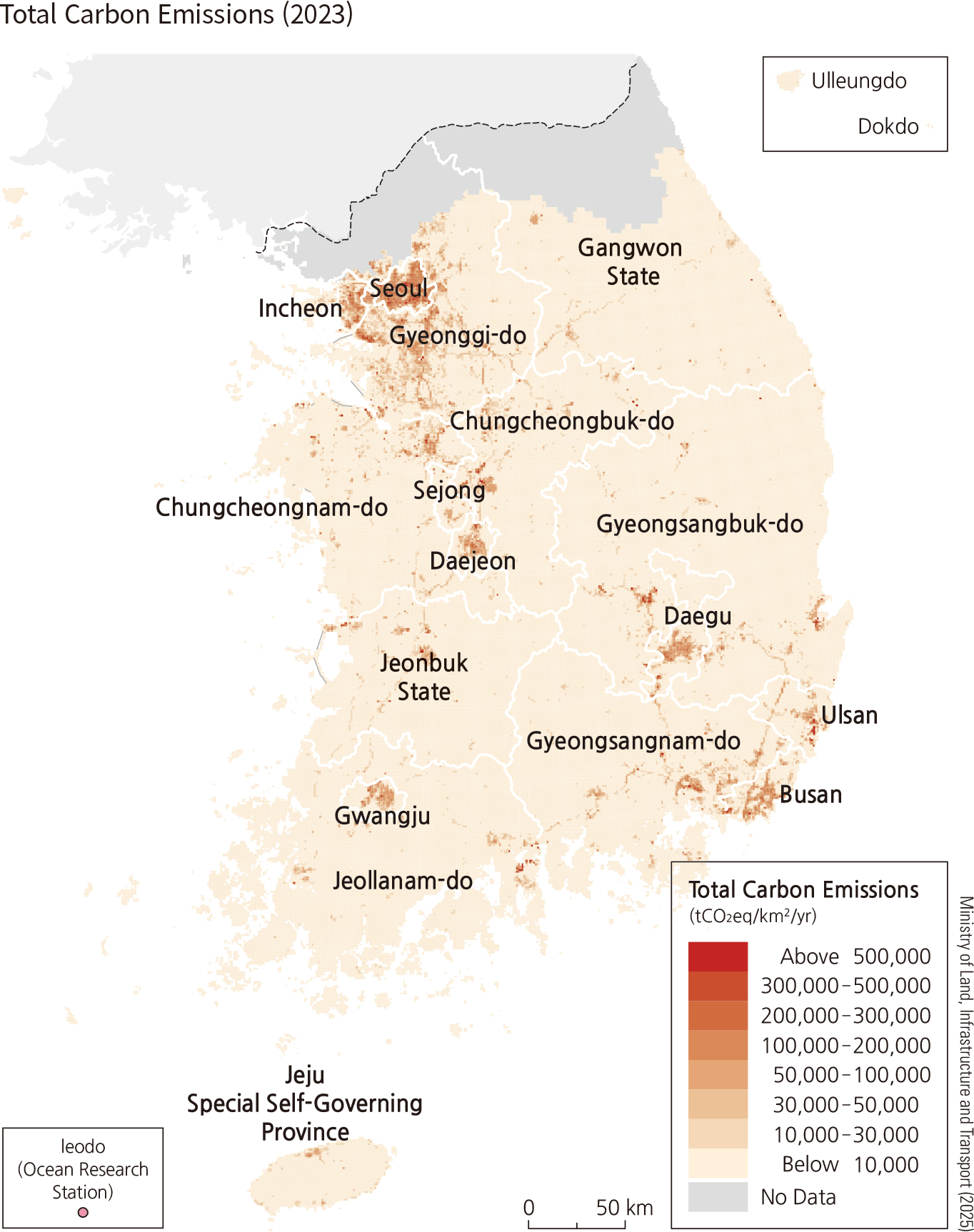 Total Carbon Emissions and Forest Carbon Absorption