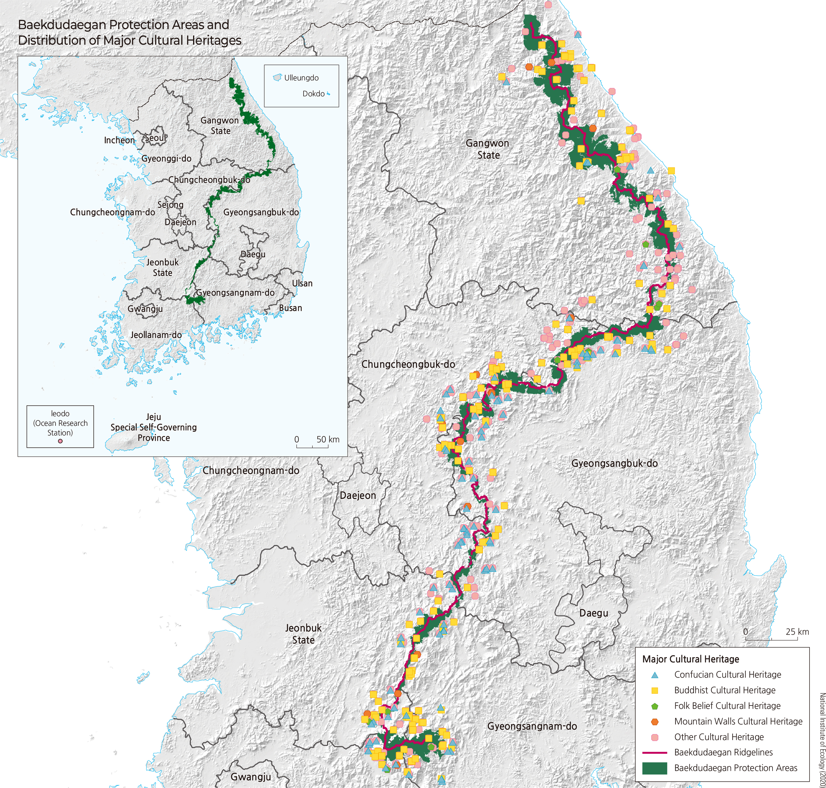 Baekdudaegan Protection Area and Major Cultural Heritage Sites