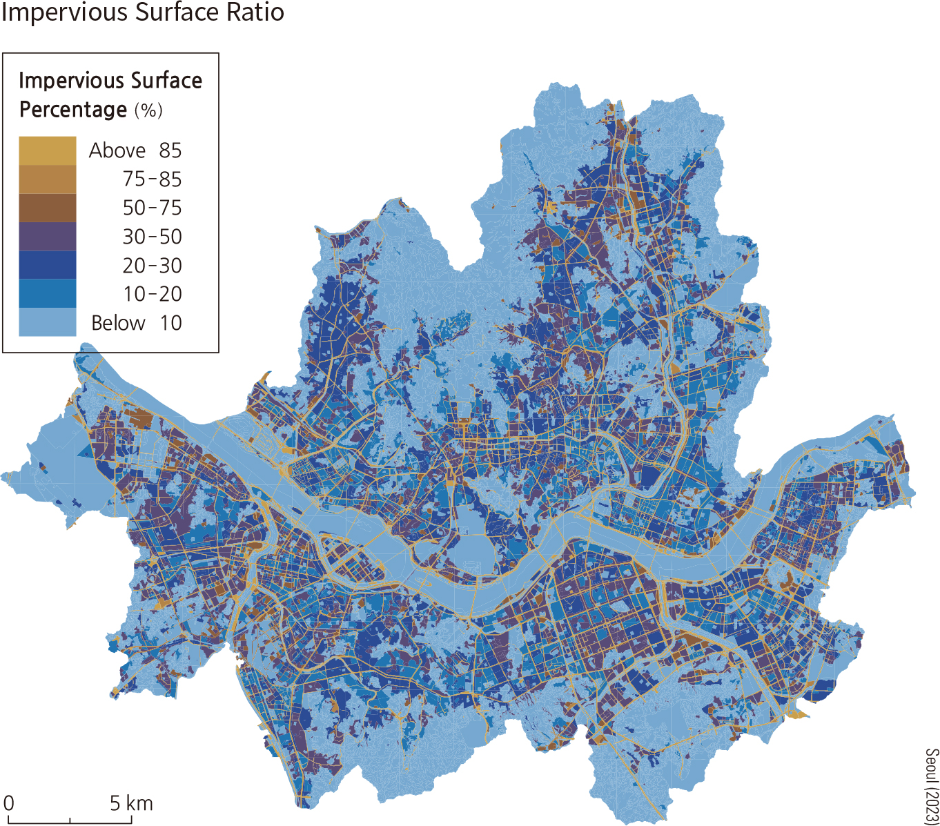 Urban Ecology Status Map of Seoul (Impervious Surface Ratio)