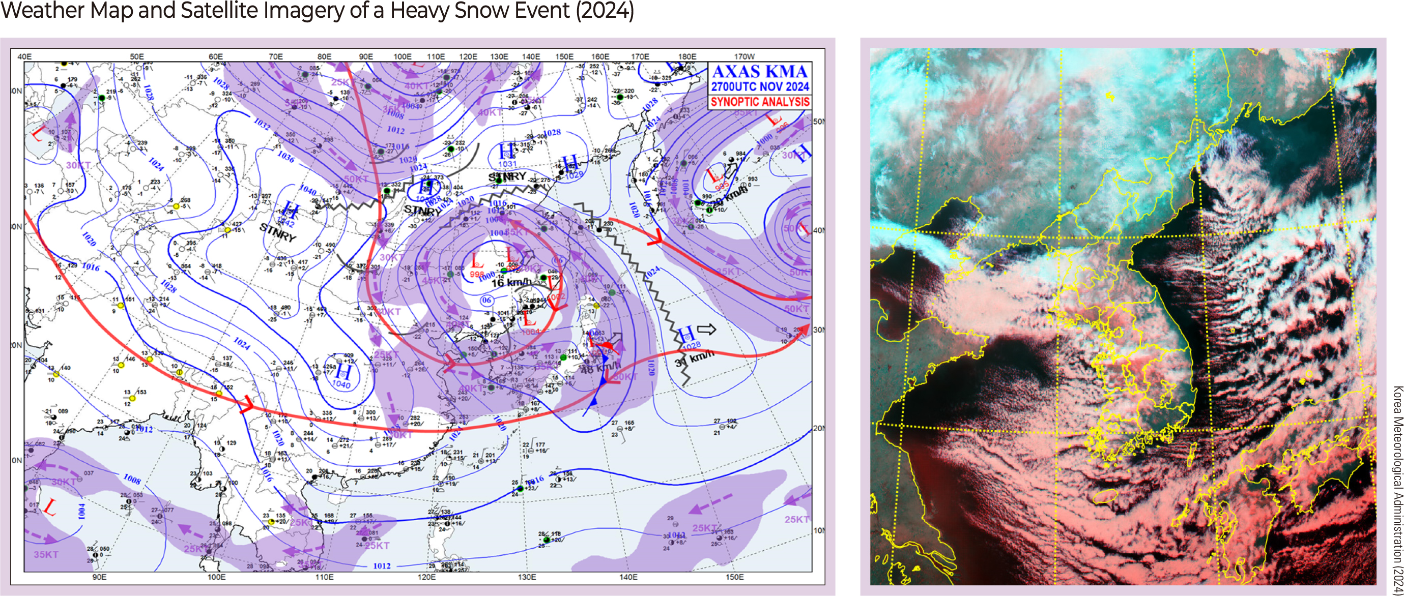 Weather Map and Satellite Imagery of a Heavy Snow Event (2024)