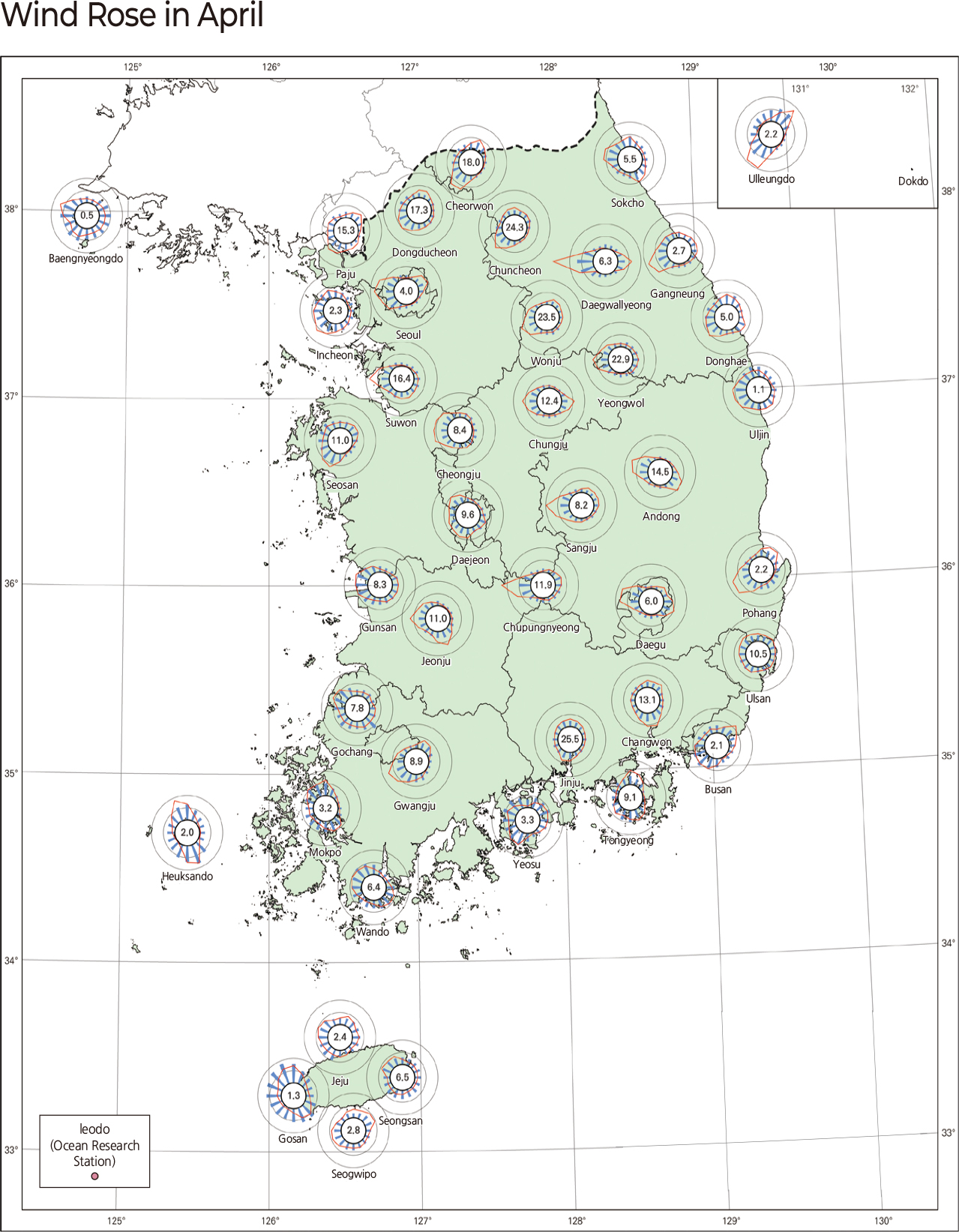 Wind Rose in April
