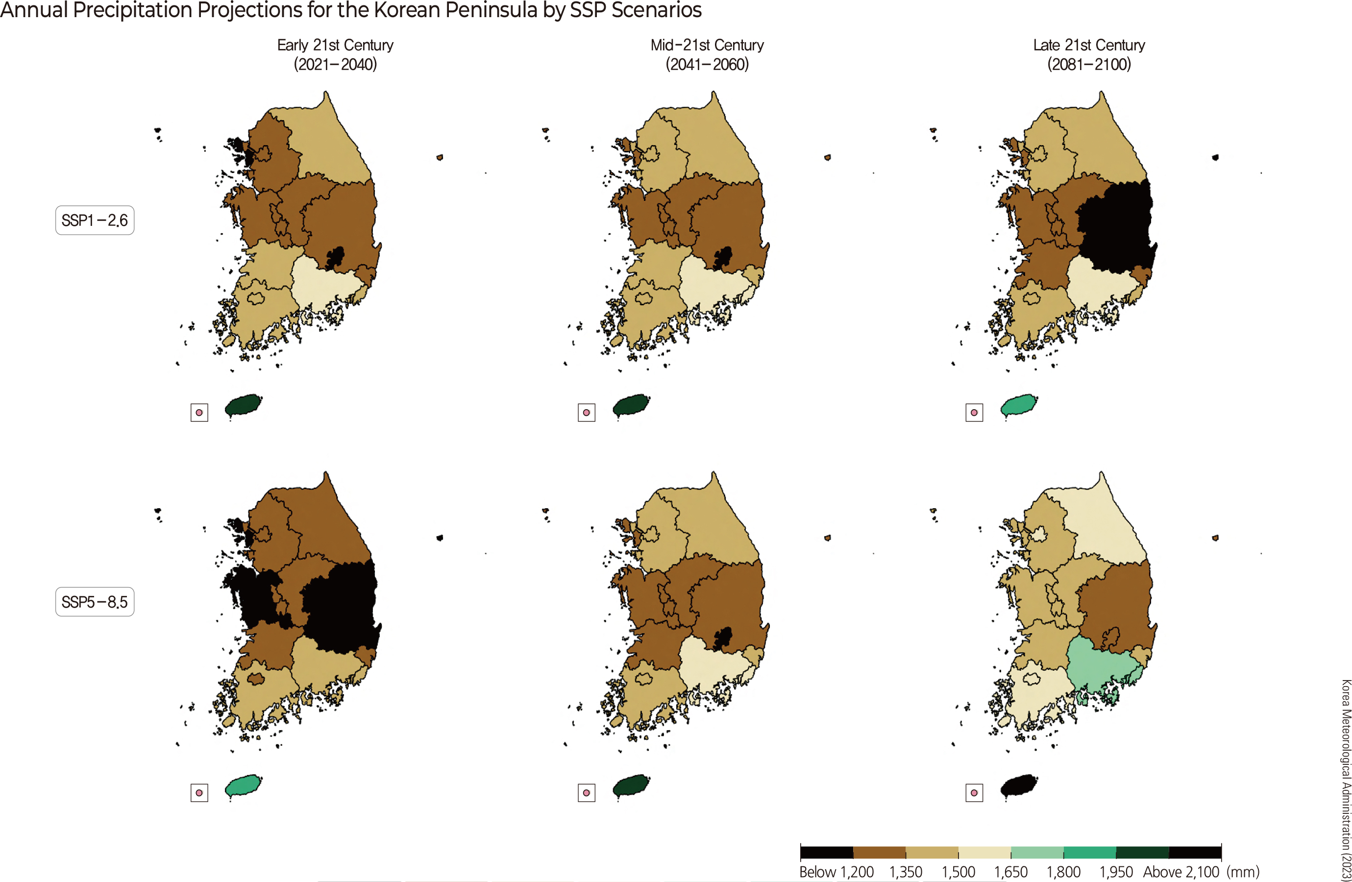 Annual Precipitation Projections for the Korean Peninsula by SSP Scenarios