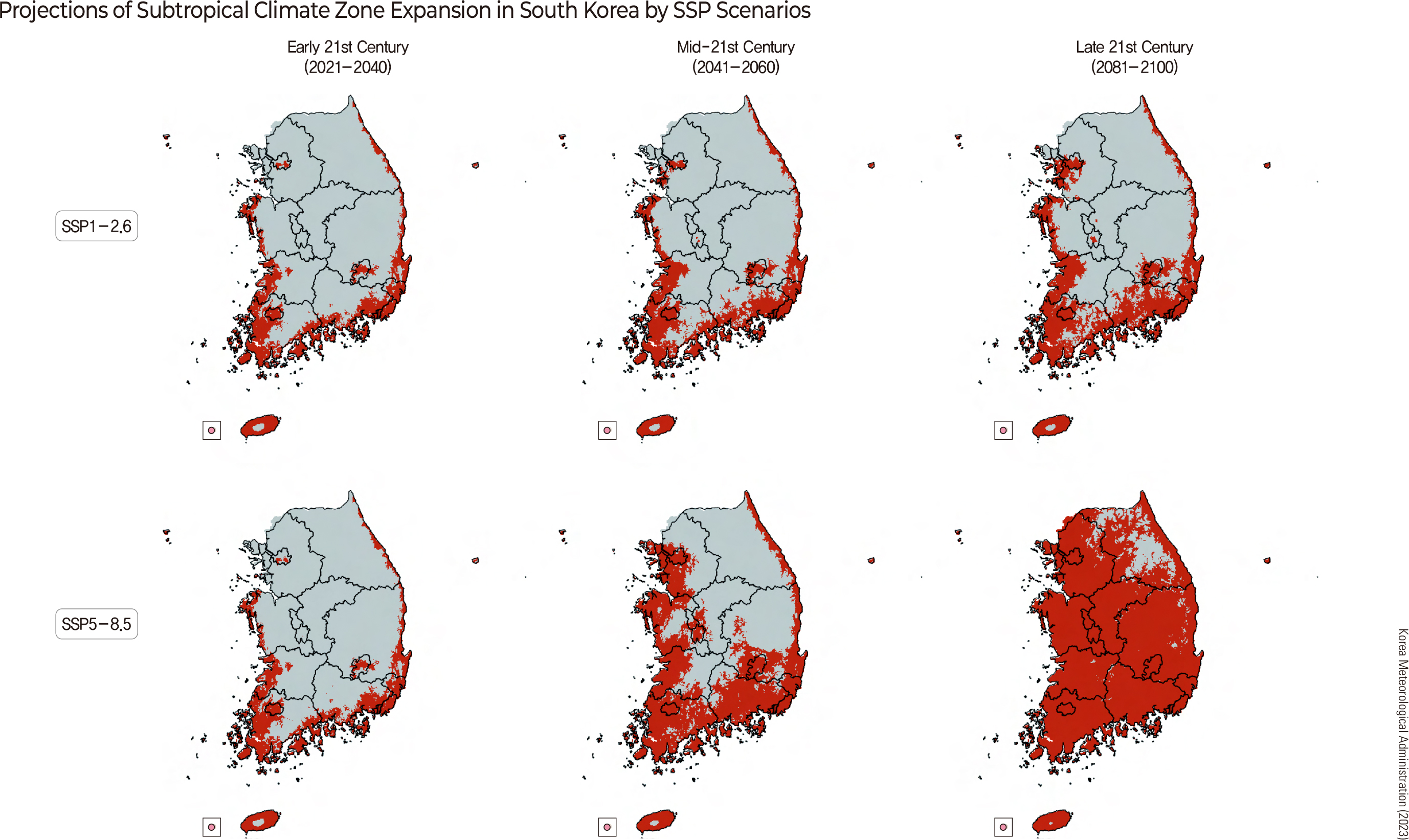Projections of Subtropical Climate Zone Expansion in South Korea by SSP Scenarios