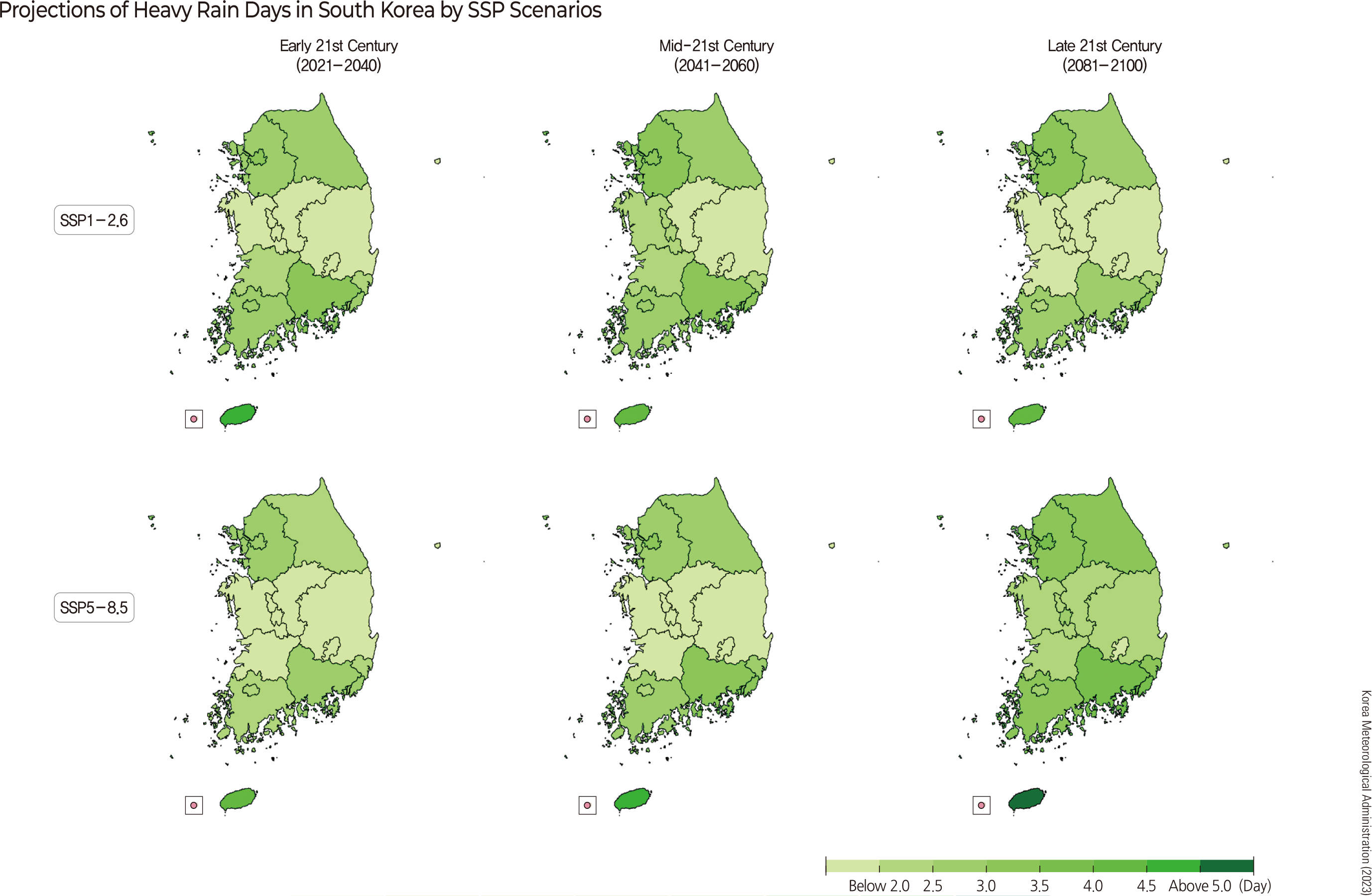 Projections of Heat Wave Days in South Korea by SSP Scenarios