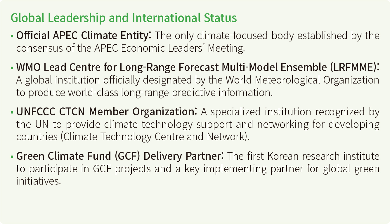 Global Leadership and International Status / Building Global Partnerships / Tailored Infrastructure Support for Climate-Vulnerable Nations / International Education, Training, and Capacity Building