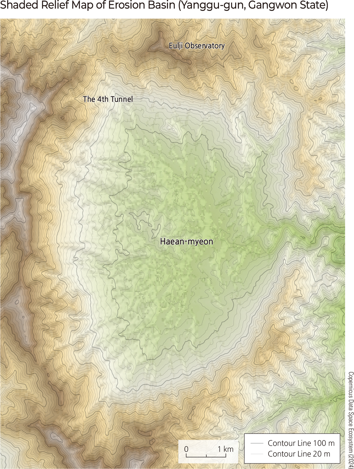 Shaded Relief Map of Erosion Basin (Yanggu-gun, Gangwon State)