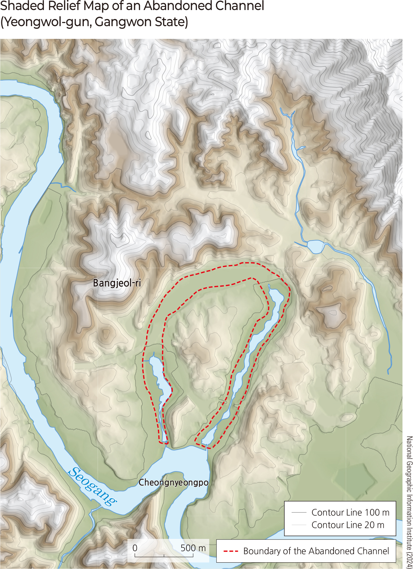 Shaded Relief Map of an Abandoned Channel (Yeongwol-gun, Gangwon State)