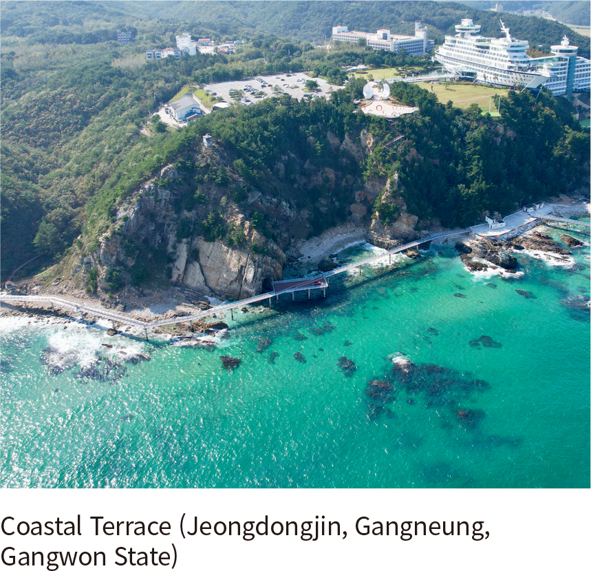 Sea Cliffs and Wave-Cut Platforms (Chaeseokgang, Buan-gun, Jeonbuk State)