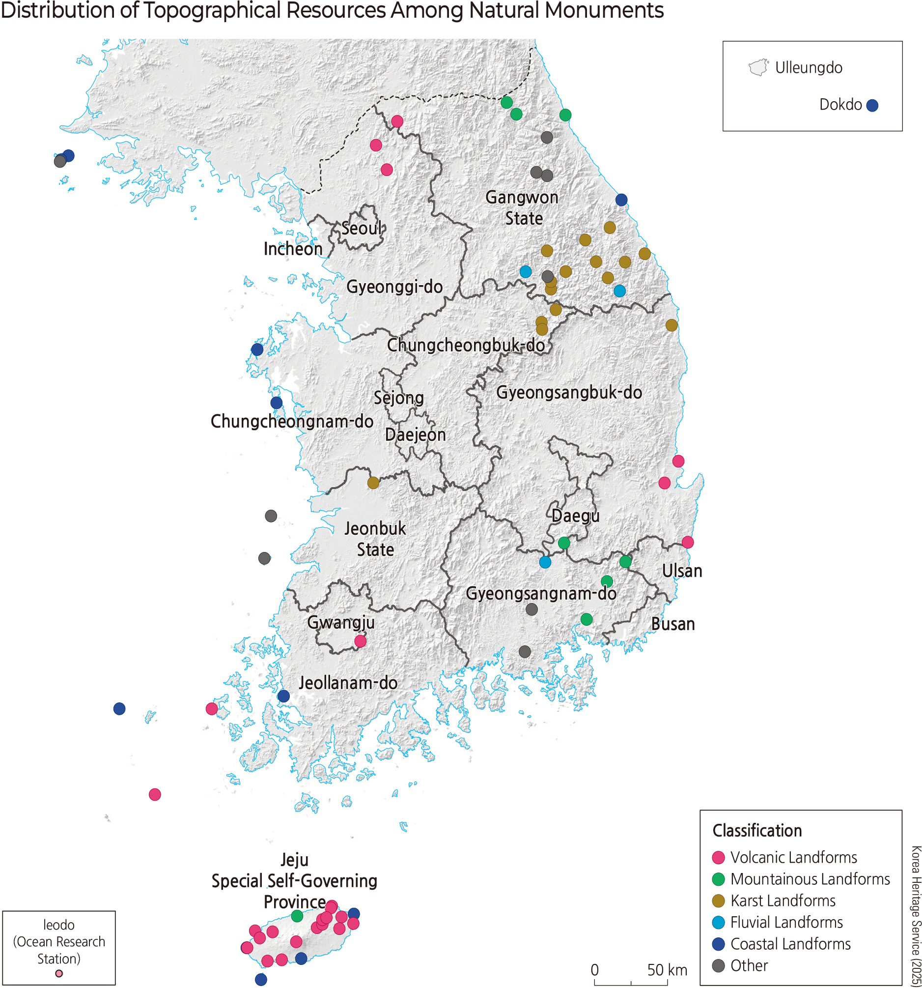 Distribution of Topographical Resources Among Natural Monuments