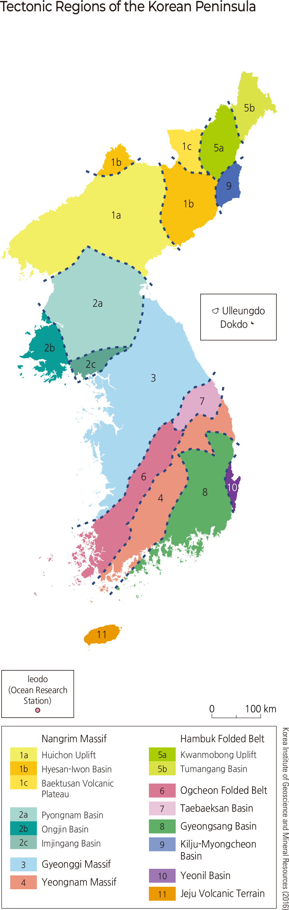 한반도 지체 구조도