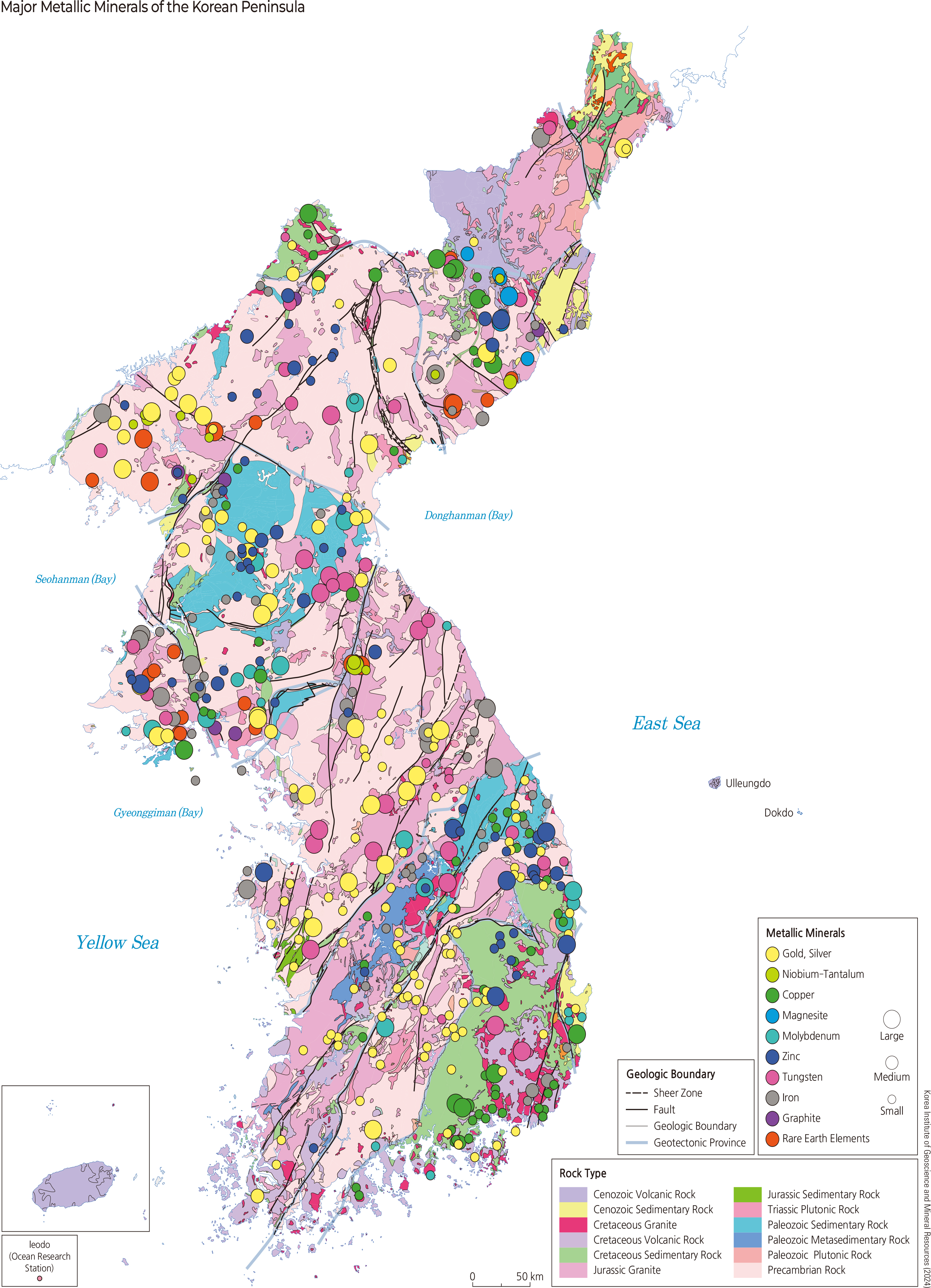 Major Metallic Minerals of the Korean Peninsula