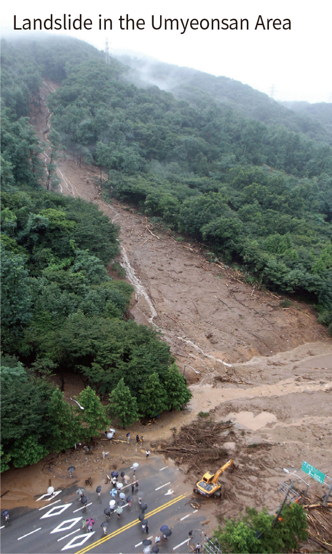 Landslide in the Umyeonsan Area