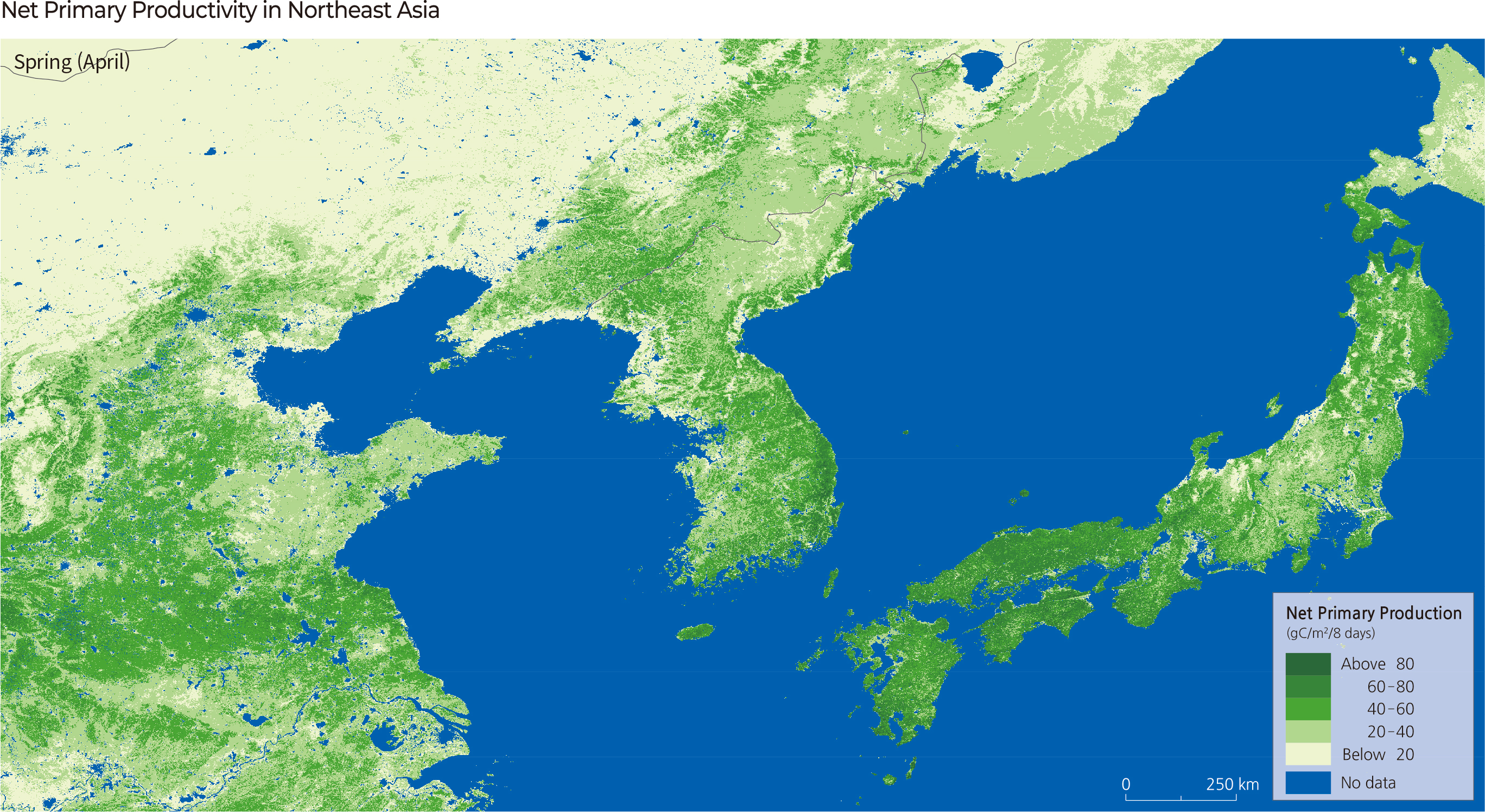 Net Primary Productivity in Northeast Asia (Spring, Autumn)